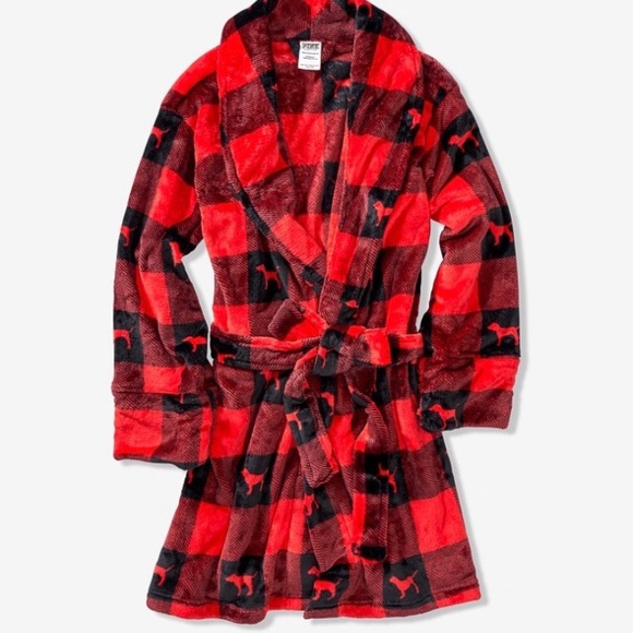 PINK Victoria's Secret Other - XS/SM Plush plaid robe, new in package!